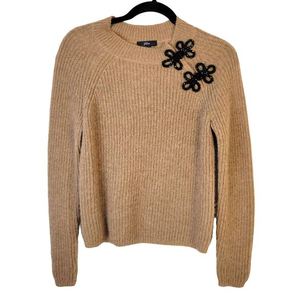 J Crew Sweater Women's XS Camel Wool Alpaca Blend Career Preppy Academia Festive - Picture 1 of 9